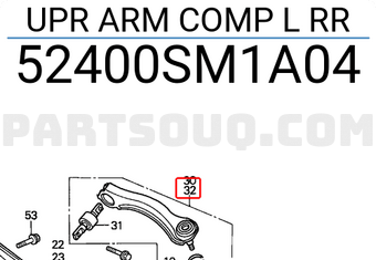 Honda 52400SM1A04 UPR ARM COMP L RR