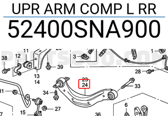 Honda 52400SNA900 UPR ARM COMP L RR
