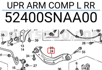 Honda 52400SNAA00 UPR ARM COMP L RR