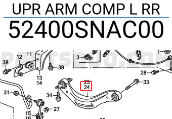 Honda 52400SNAC00 UPR ARM COMP L RR