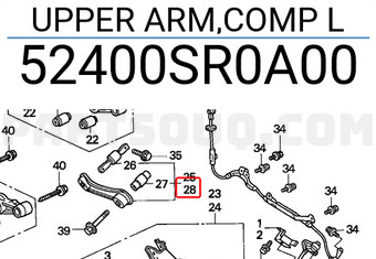 Honda 52400SR0A00 UPPER ARM,COMP L
