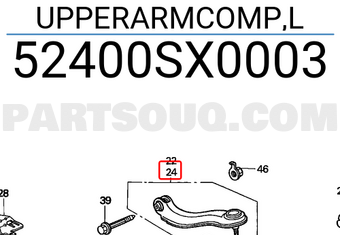 Honda 52400SX0003 UPPERARMCOMP,L