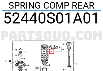 Honda 52440S01A01 SPRING COMP REAR
