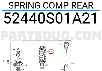 Honda 52440S01A21 SPRING COMP REAR