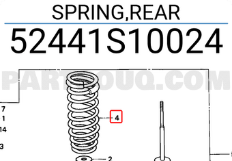 Honda 52441S10024 SPRING,REAR