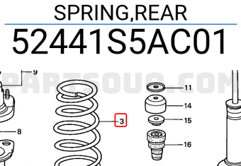 Honda 52441S5AC01 SPRING,REAR