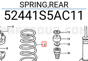 Honda 52441S5AC11 SPRING,REAR