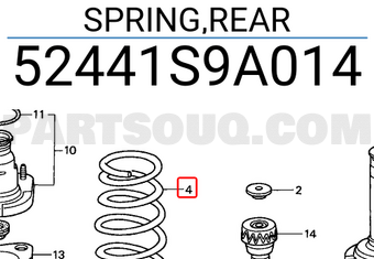 Honda 52441S9A014 SPRING,REAR