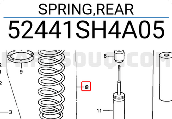 Honda 52441SH4A05 SPRING,REAR