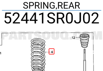 Honda 52441SR0J02 SPRING,REAR