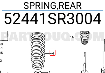 Honda 52441SR3004 SPRING,REAR