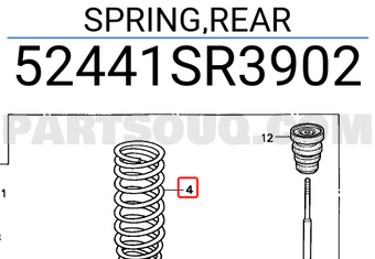 Honda 52441SR3902 SPRING,REAR