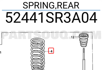 Honda 52441SR3A04 SPRING,REAR