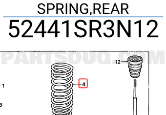Honda 52441SR3N12 SPRING,REAR
