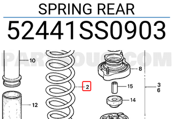 Honda 52441SS0903 SPRING REAR