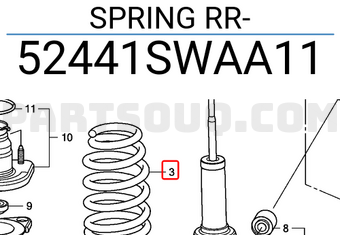 Honda 52441SWAA11 SPRING RR