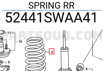 Honda 52441SWAA41 SPRING RR