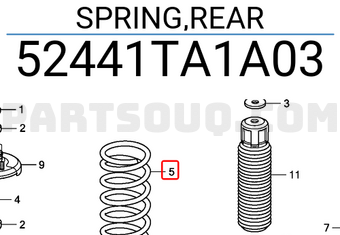 Honda 52441TA1A03 SPRING,REAR