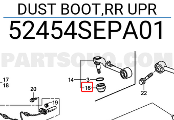 Honda 52454SEPA01 DUST BOOT,RR UPR