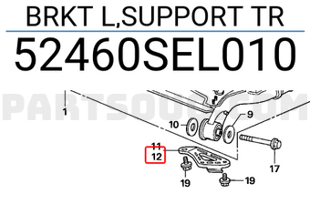 Honda 52460SEL010 BRKT L,SUPPORT TR