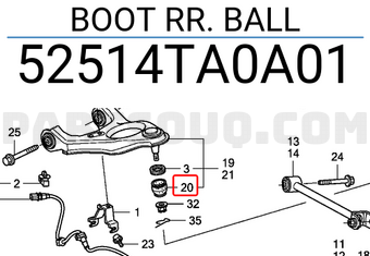 Honda 52514TA0A01 BOOT RR. BALL