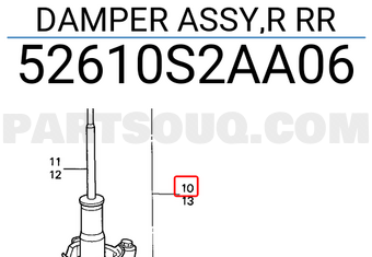 Honda 52610S2AA06 DAMPER ASSY,R RR