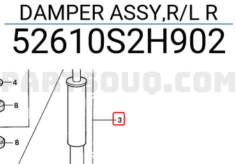 Honda 52610S2H902 DAMPER ASSY,R/L R