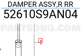Honda 52610S9AN04 DAMPER ASSY,R RR