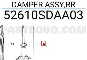 Honda 52610SDAA03 DAMPER ASSY,RR