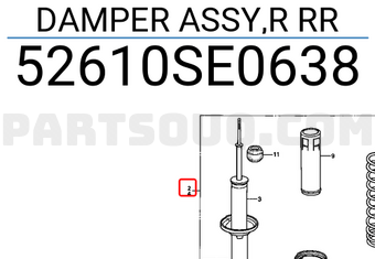 Honda 52610SE0638 DAMPER ASSY,R RR