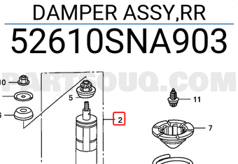 Honda 52610SNA903 DAMPER ASSY,RR