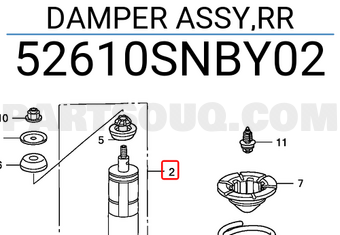 Honda 52610SNBY02 DAMPER ASSY,RR