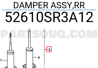Honda 52610SR3A12 DAMPER ASSY,RR
