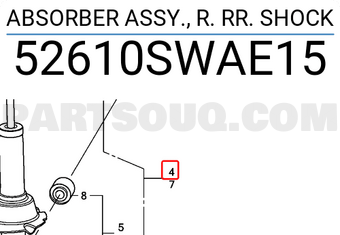 Honda 52610SWAE15 ABSORBER ASSY., R. RR. SHOCK