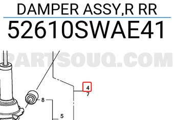 Honda 52610SWAE41 DAMPER ASSY,R RR