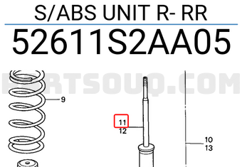 Honda 52611S2AA05 S/ABS UNIT R- RR