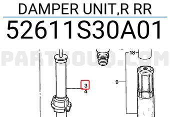 Honda 52611S30A01 DAMPER UNIT,R RR