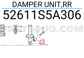 Honda 52611S5A306 DAMPER UNIT,RR