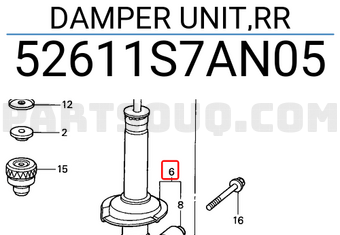 Honda 52611S7AN05 DAMPER UNIT,RR