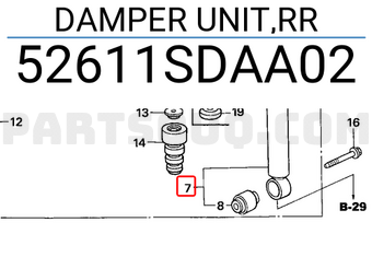 Honda 52611SDAA02 DAMPER UNIT,RR