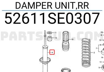 Honda 52611SE0307 DAMPER UNIT,RR