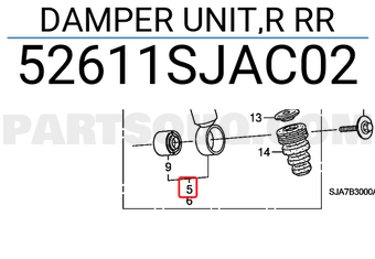 Honda 52611SJAC02 DAMPER UNIT,R RR