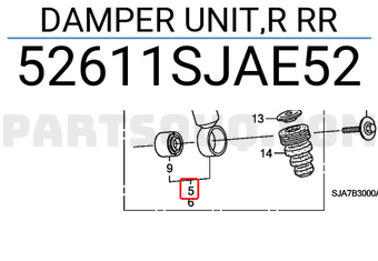 Honda 52611SJAE52 DAMPER UNIT,R RR