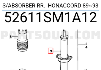 Honda 52611SM1A12 S/ABSORBER RR. HONACCORD 89~93