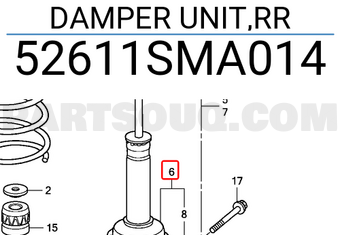 Honda 52611SMA014 DAMPER UNIT,RR
