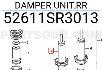 Honda 52611SR3013 DAMPER UNIT,RR