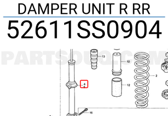 Honda 52611SS0904 DAMPER UNIT R RR