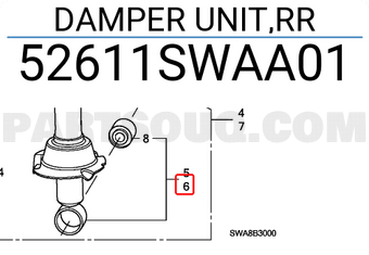 Honda 52611SWAA01 DAMPER UNIT,RR