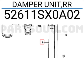 Honda 52611SX0A02 DAMPER UNIT,RR