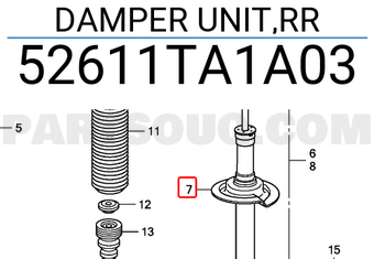 Honda 52611TA1A03 DAMPER UNIT,RR